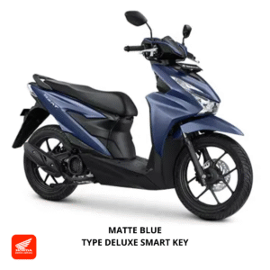 Honda BeAT deluxe smart key warna matte blue, dealer motor Honda Lampung