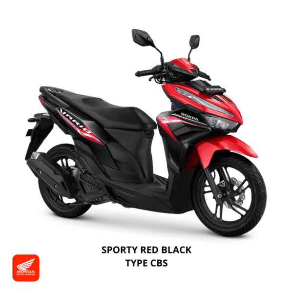 Honda Vario 125 CBS warna sporty red black, dealer Motor Honda Lampung