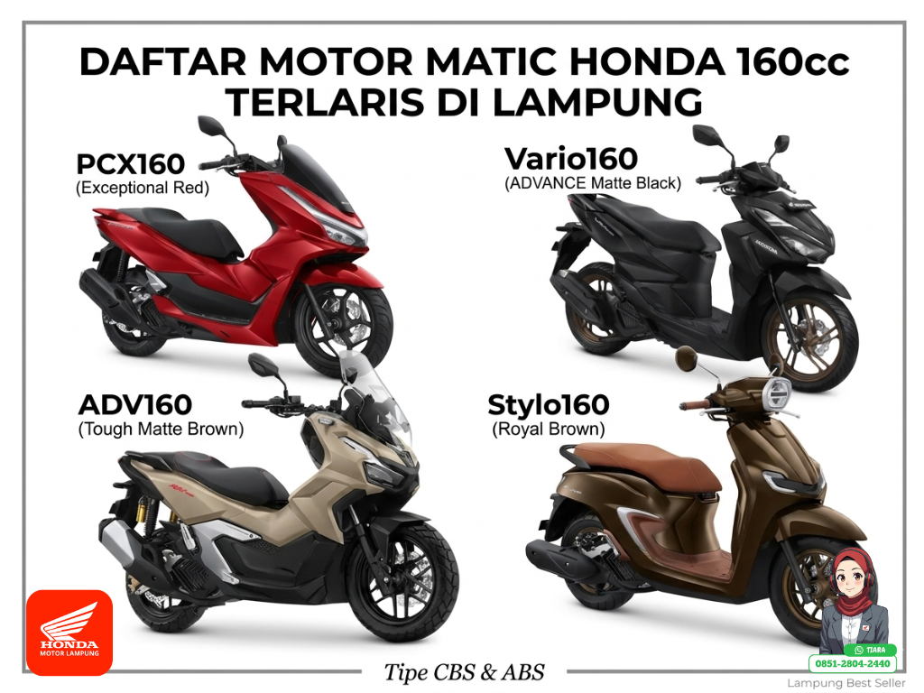 Daftar Motor Matic Honda 160cc Terlaris 2026 di Lampung